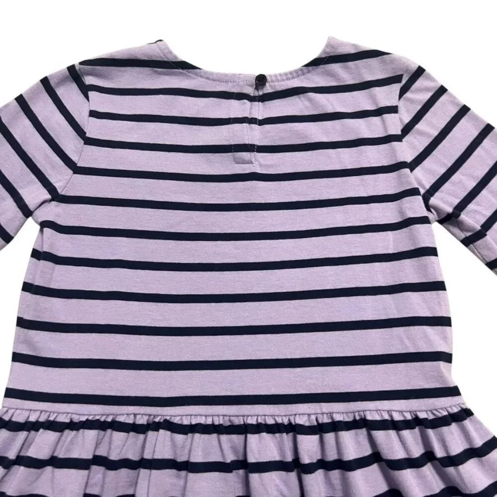 Primary 8-9Y Lavender & Navy Striped Dress